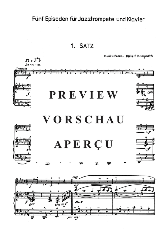 Produktgalerie: Seite 4 von 8 Fünf Episoden für Jazztrompete in 3 Sätzen, , Trompete und Klavier