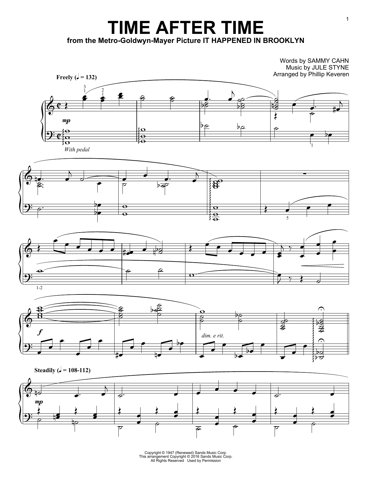 Product gallery: Page 1 of 1 Time After Time (arr. Phillip Keveren), Jule Styne