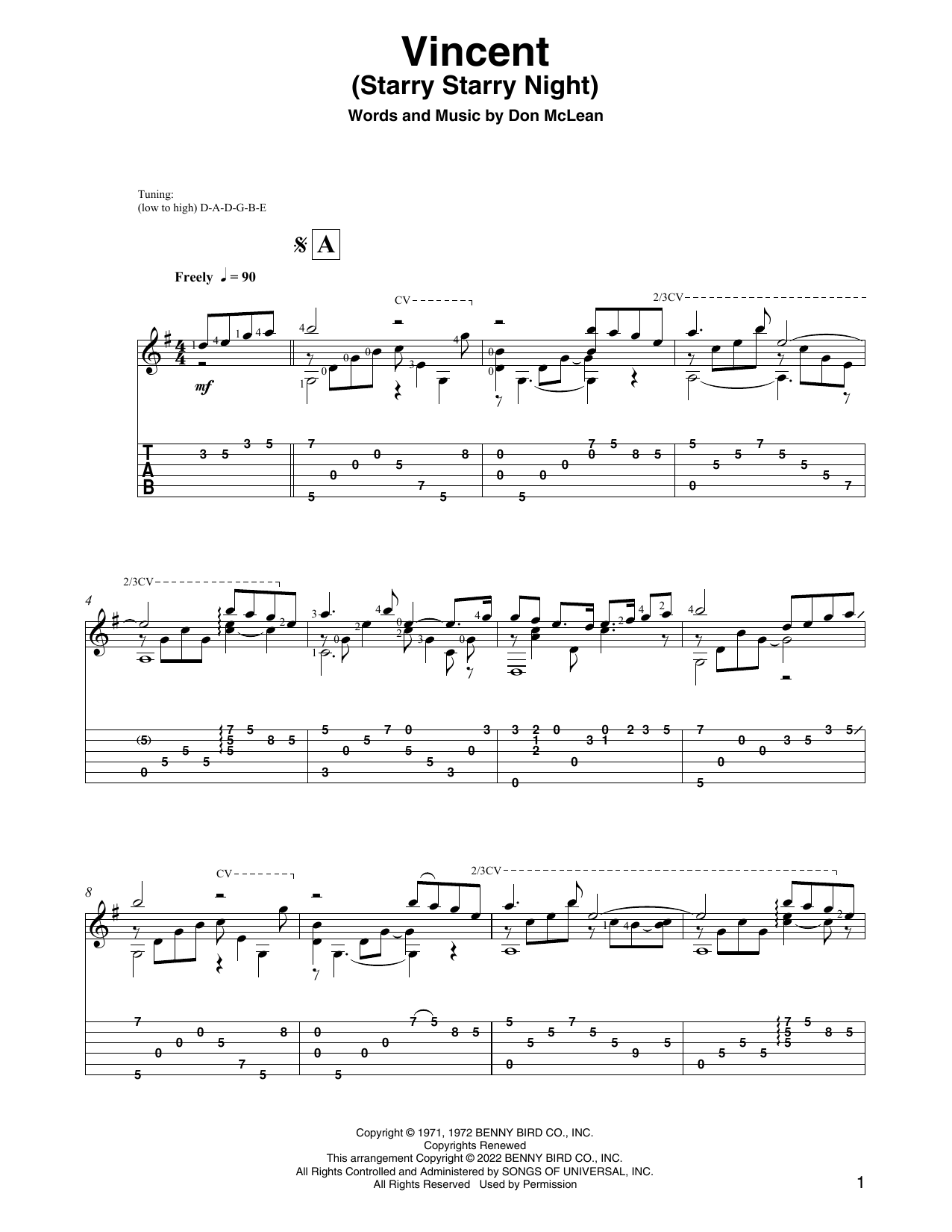 Produktbild zu: Vincent (Starry Starry Night) (arr. David Jaggs)