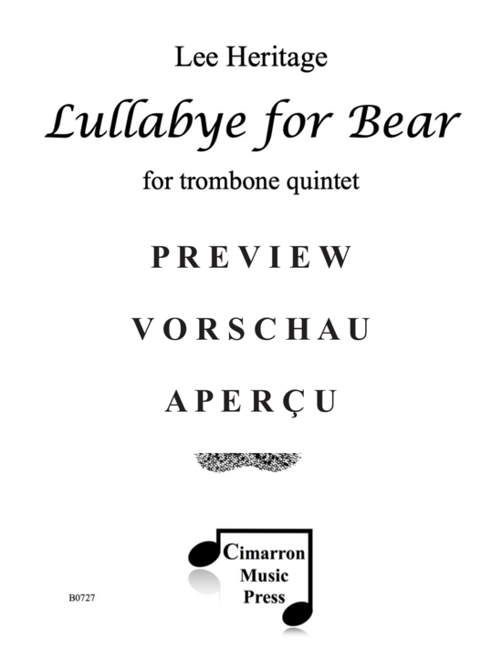 Product gallery: Page 2 of 19 Lullabye for Bear , , (5 trombones)