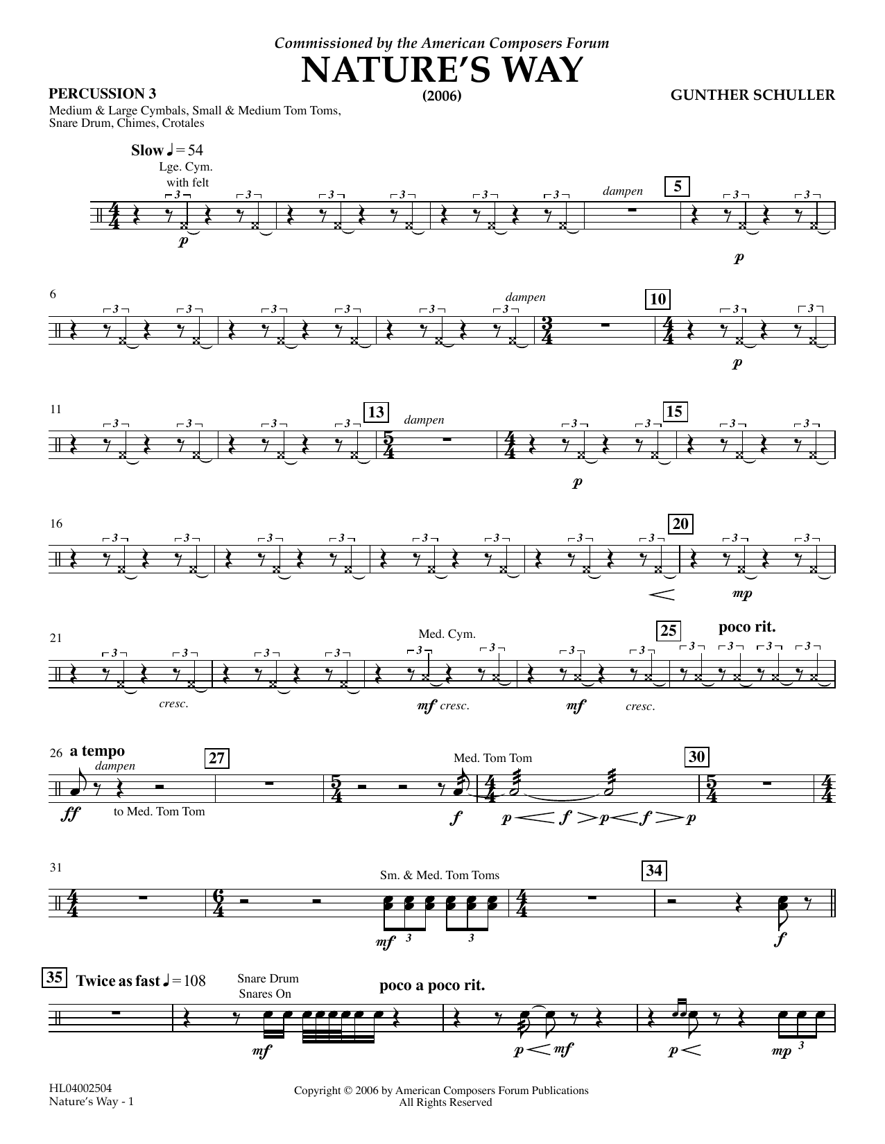 Produktgalerie: Seite 1 von 1 Nature's Way - Percussion 3, Gunther Schuller, Ensemble