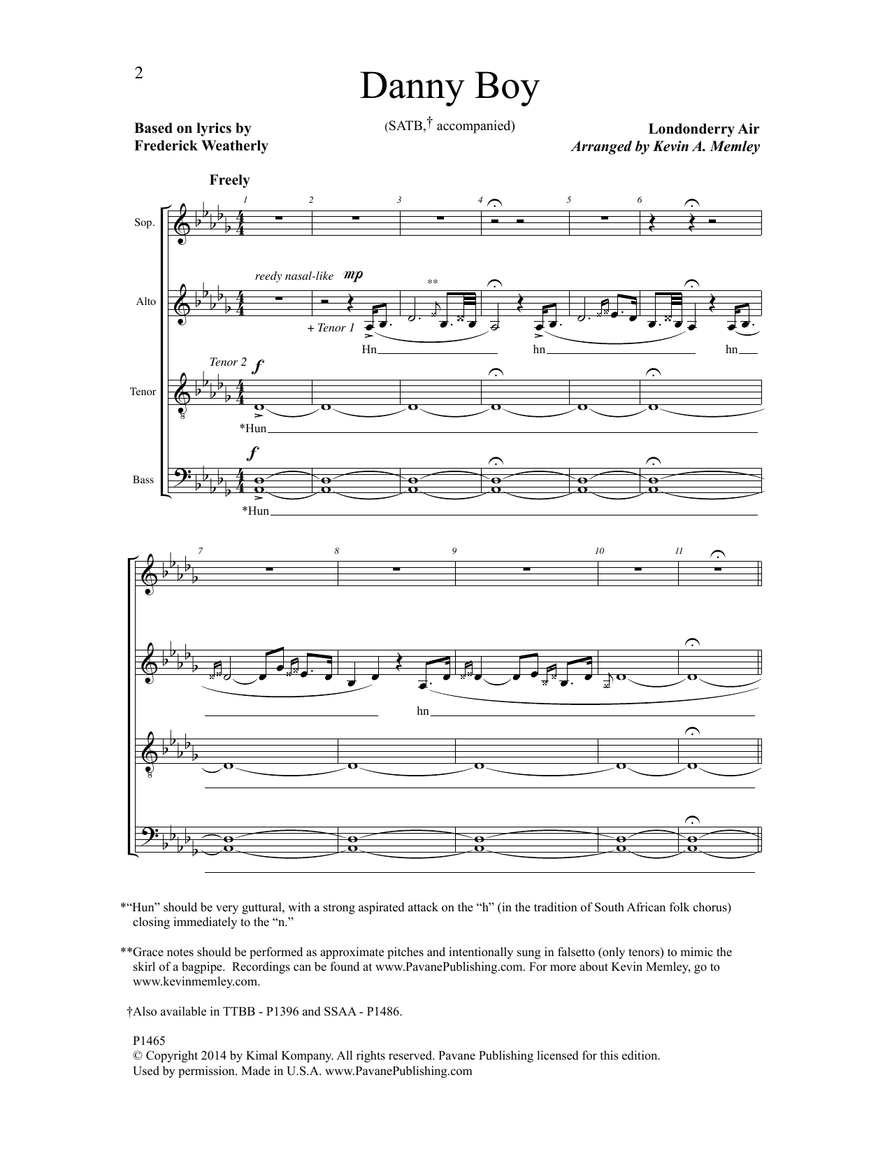 Produktgalerie: Seite 1 von 1 Danny Boy (arr. Kevin A. Memley), Kevin A. Memley, Chor