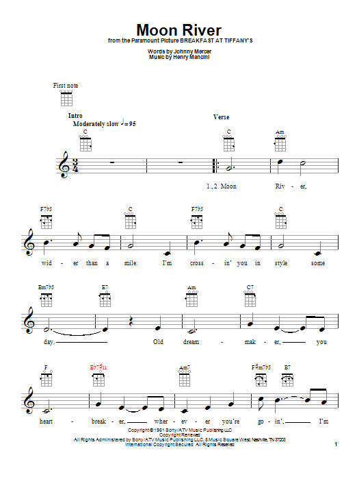 Product gallery: Page 1 of 1 Moon River, Henry Mancini