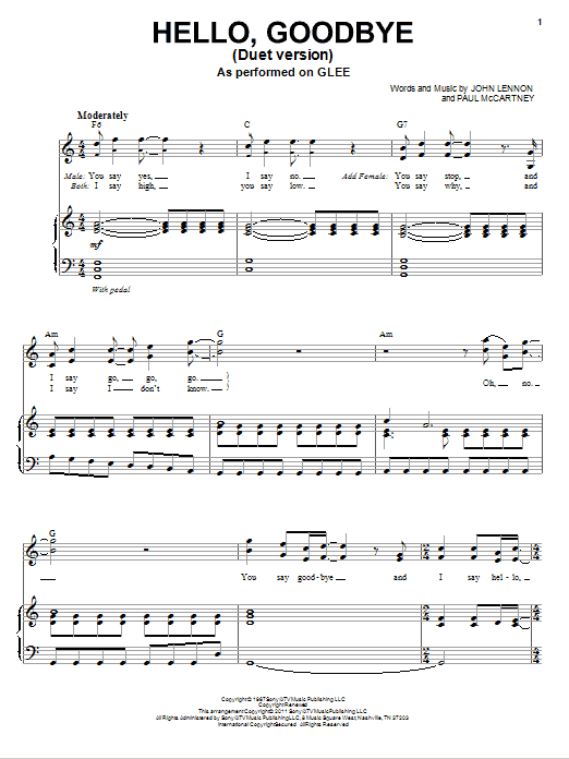 Produktbild zu: Hello, Goodbye (Vocal Duet)