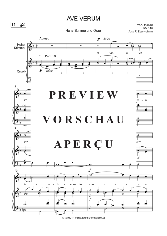 Product gallery: Page 2 of 8 Ave verum , , High Voice and Organ