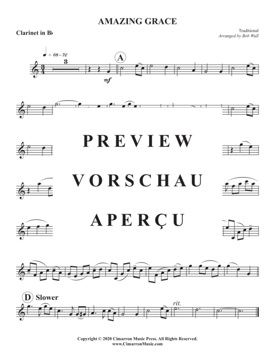 Produktgalerie: Seite 5 von 5 Amazing Grace , , (Klarinette in B + Klavier)