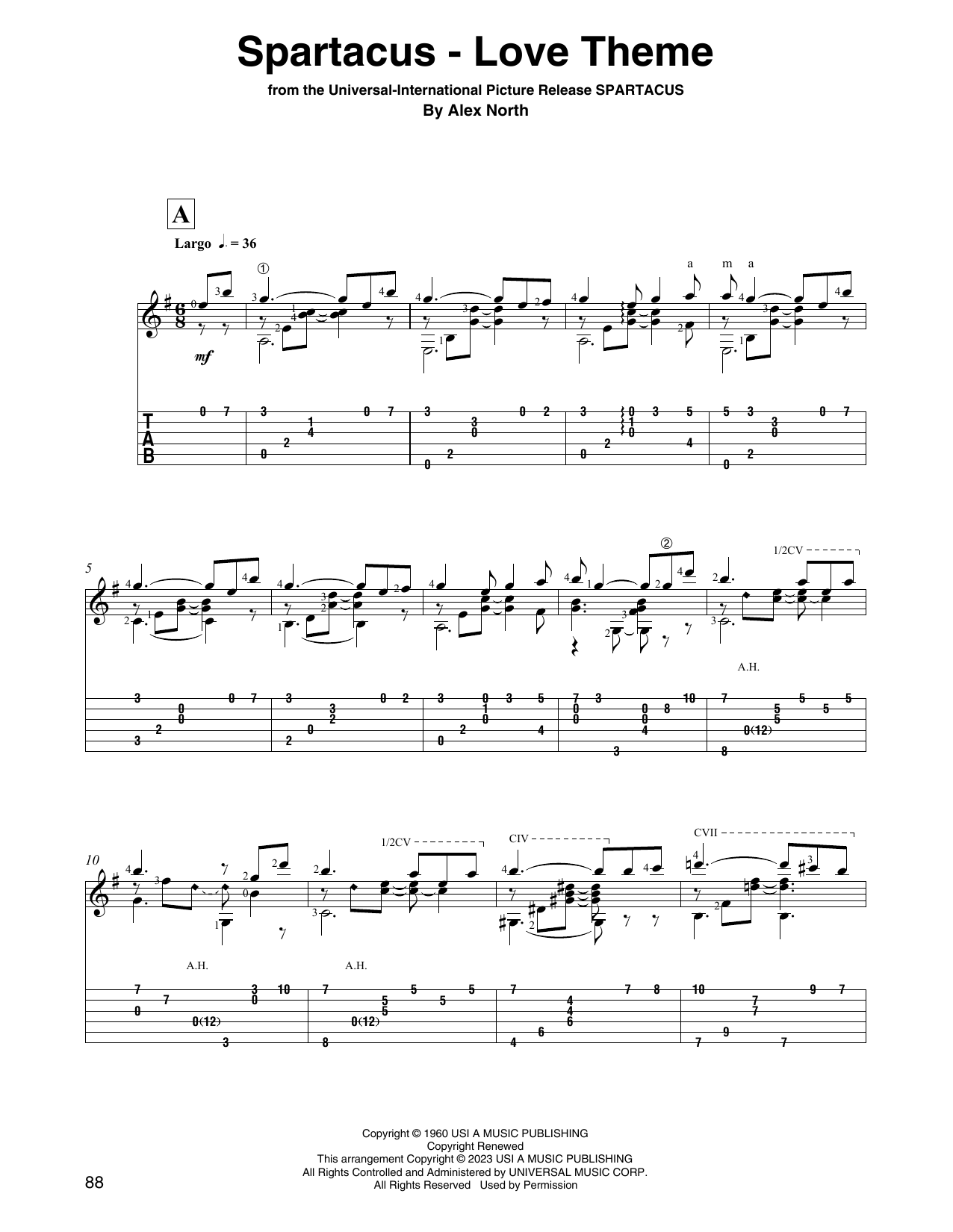 Product picture to: Spartacus - Love Theme (arr. David Jaggs)