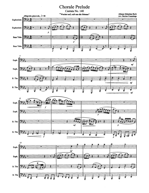 Produktgalerie: Seite 1 von 10 Wachet auf, ruft uns die Stimme - Choral Prelude, , Tuba Quartett
