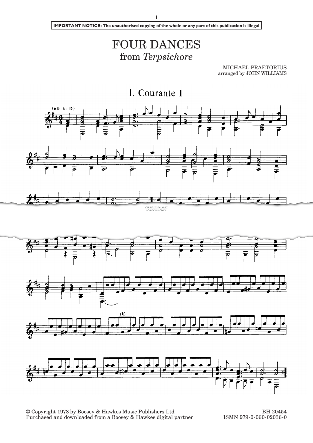 gallery: Four Dances (from 'Terpsichore'), Michael Praetorius, Gitarre