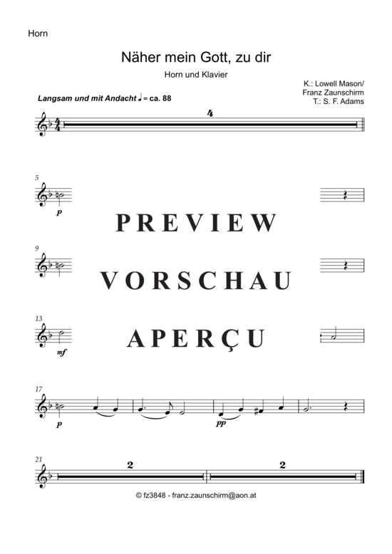 Produktgalerie: Seite 4 von 5 Näher mein Gott zu dir , , (Horn in F + Klavier)