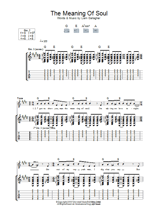 Produktgalerie: Seite 1 von 1 The Meaning Of Soul, Oasis, Gitarre