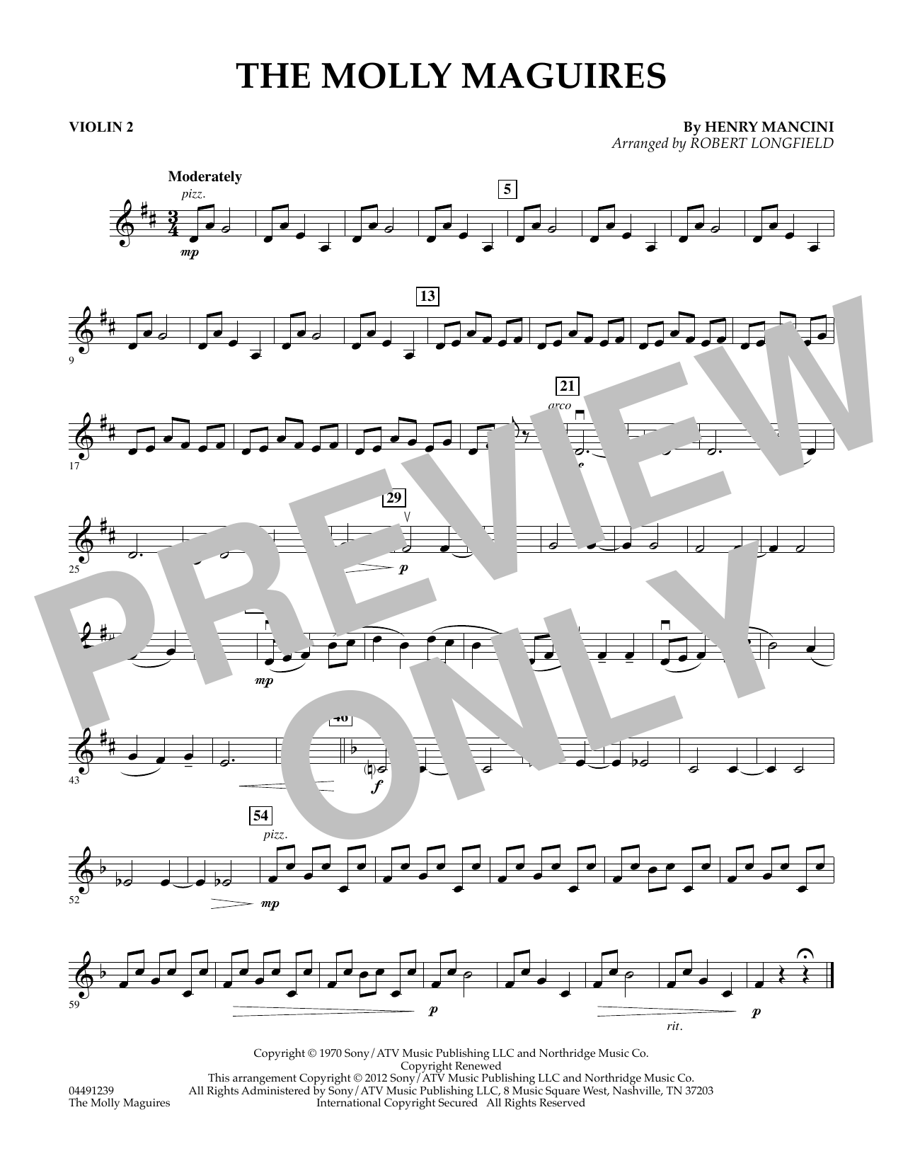 Product gallery: Page 1 of 1 The Molly Maguires - Violin 2, Robert Longfield