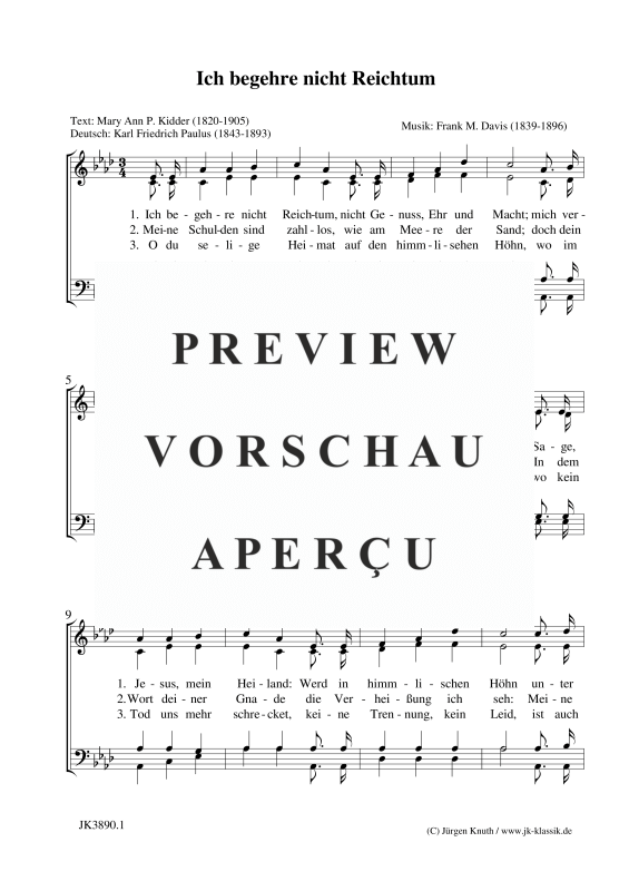Ich begehre nicht Reichtum