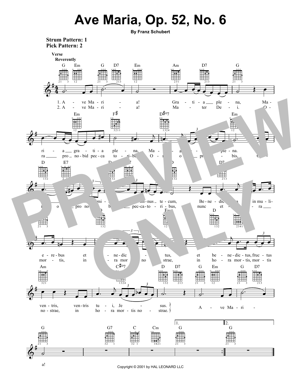 Product gallery: Page 1 of 1 Ave Maria, Op. 52, No. 6, Franz Schubert