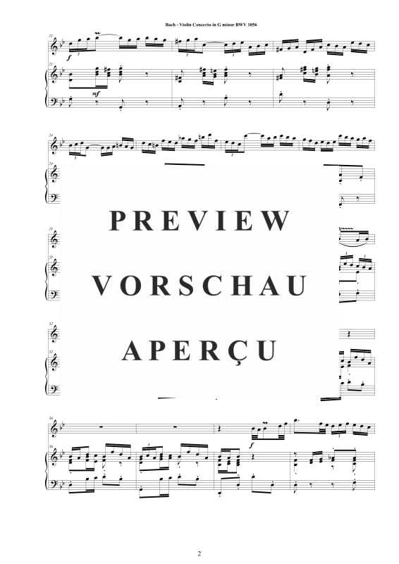 Produktgalerie: Seite 3 von 11 Violinkonzert in G-Moll BWV 1056, , Violine und Klavier