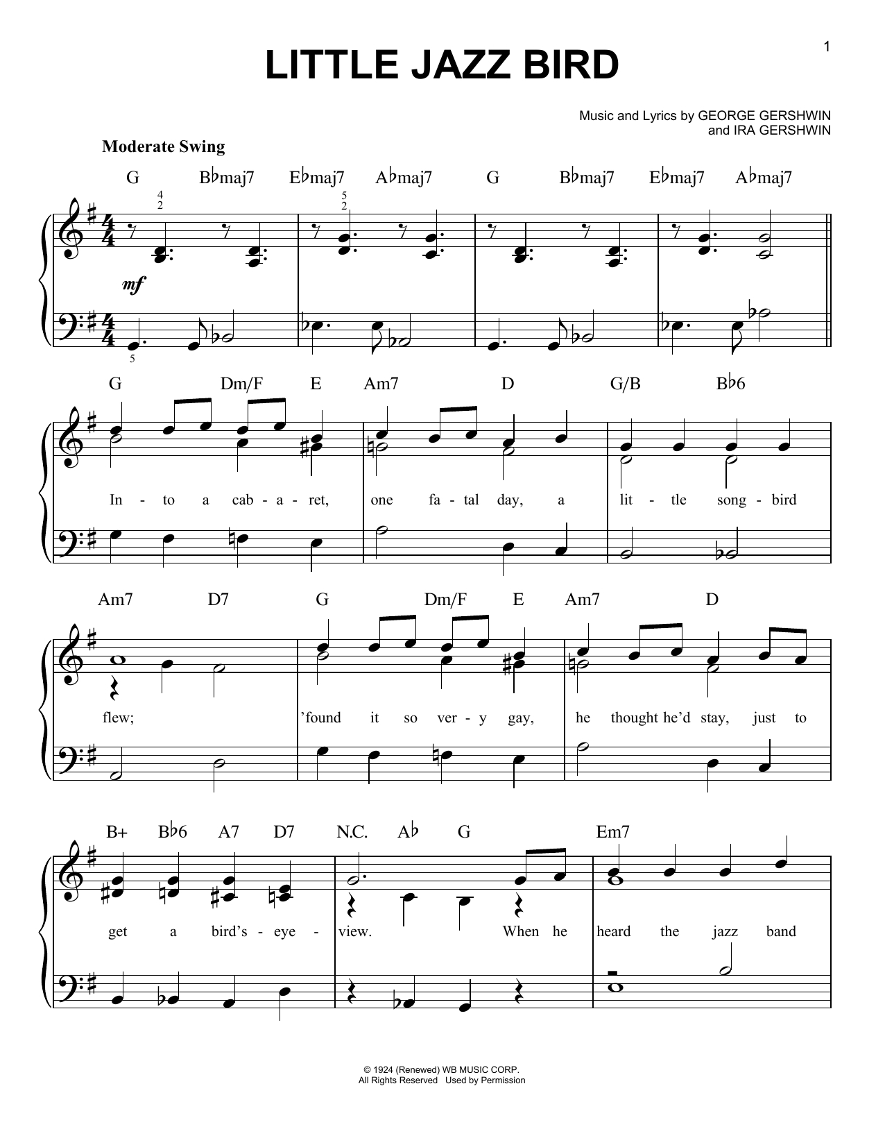 Produktbild zu:  Little Jazz Bird - George Gershwin