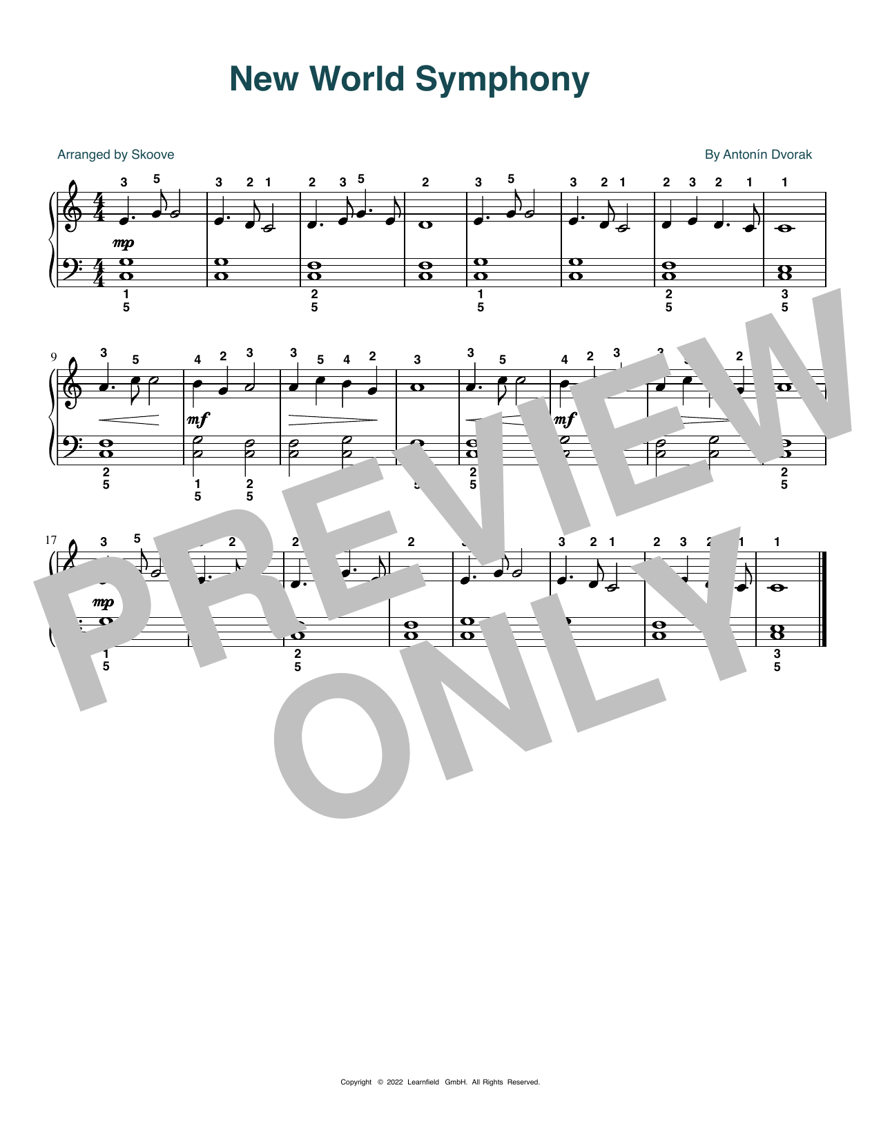 Product picture to: New World Symphony (arr. Skoove)