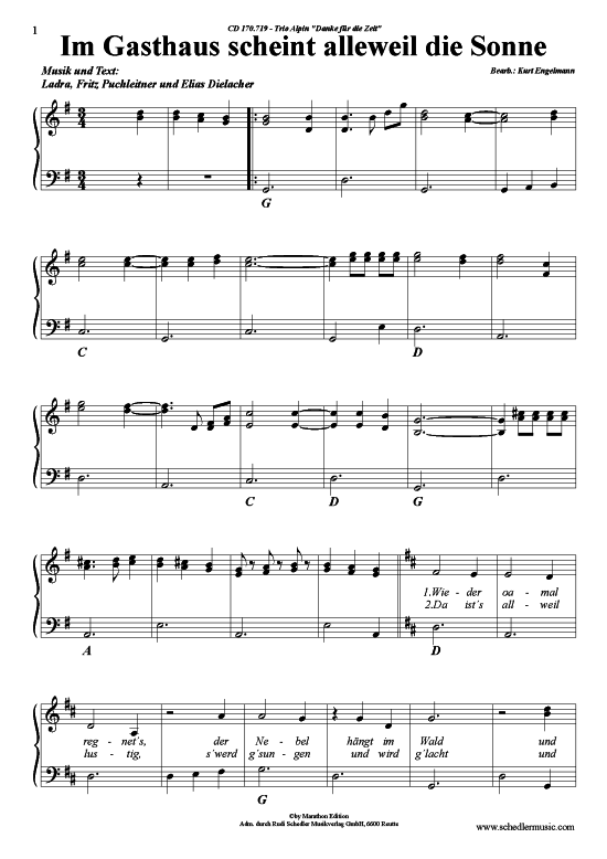 Produktbild zu: Im Gasthaus scheint alleweil die Sonne Trio Alpin 