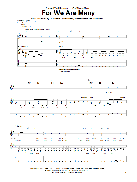 Produktgalerie: Seite 1 von 1 For We Are Many, All That Remains, Gitarre