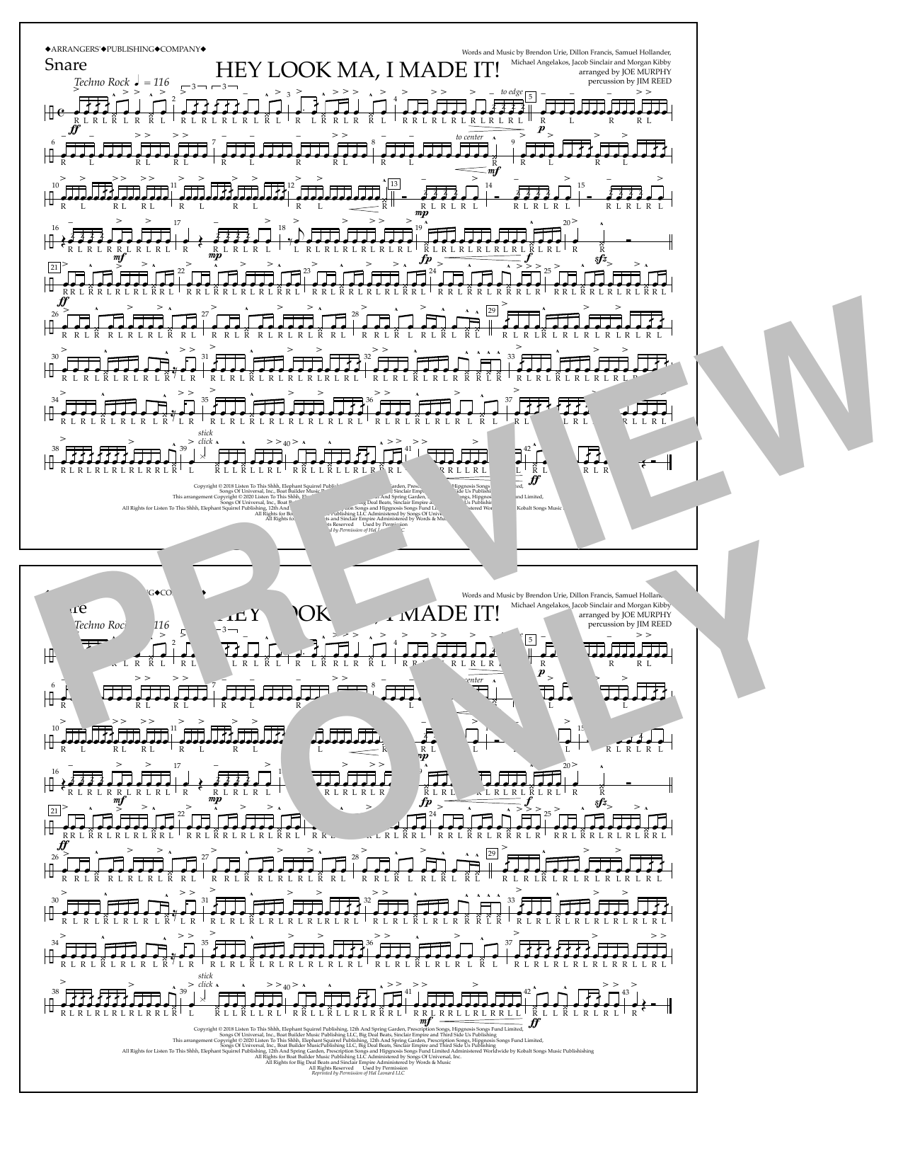 Product picture to: Hey Look Ma, I Made It (arr. Joe Murphy) - Snare