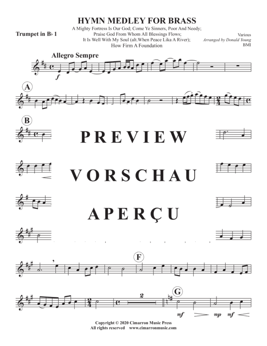 Produktgalerie: Seite 8 von 17 Hymn Medley for Brass , , (Blechbläser Quintett)