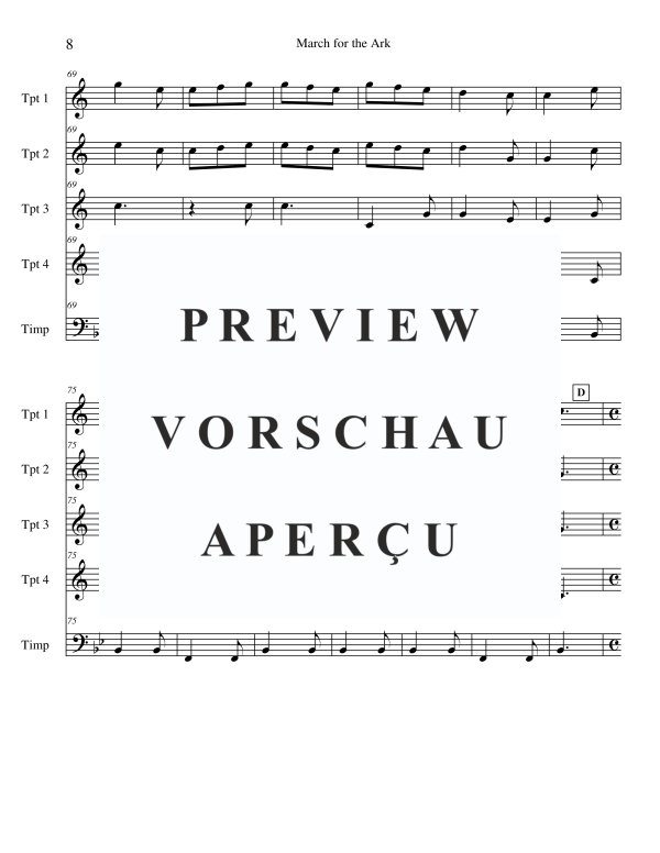 Product gallery: Page 10 of 11 March for the Ark, , Trumpet Quartet and Timpani