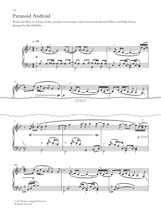 gallery: Paranoid Android, Radiohead, Klavier