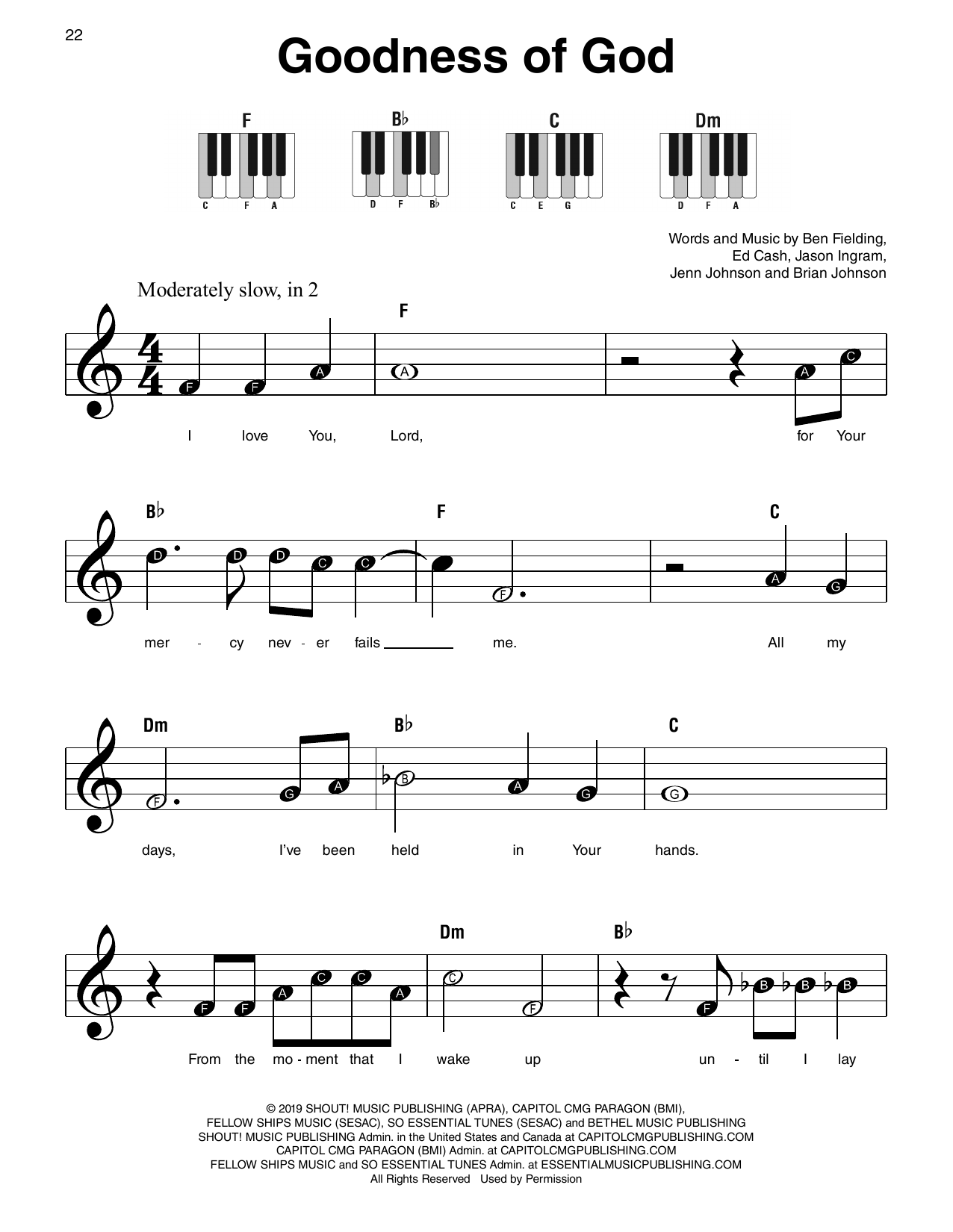 Produktgalerie: Seite 1 von 1 Goodness of God, Bethel Music and Jenn Johnson, Klavier