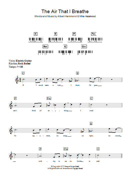 Produktgalerie: Seite 1 von 1 The Air That I Breathe, The Hollies, Klavier