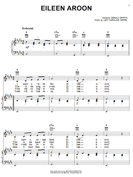 Produktgalerie: Seite 1 von 1 Eileen Aroon, Gerald Griffin, Gesang, Gitarre, Klavier