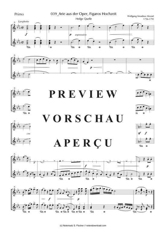 gallery: Arie aus der Oper, Figaros Hochzeit Heilge Quelle , , (Klavier vierhändig) 