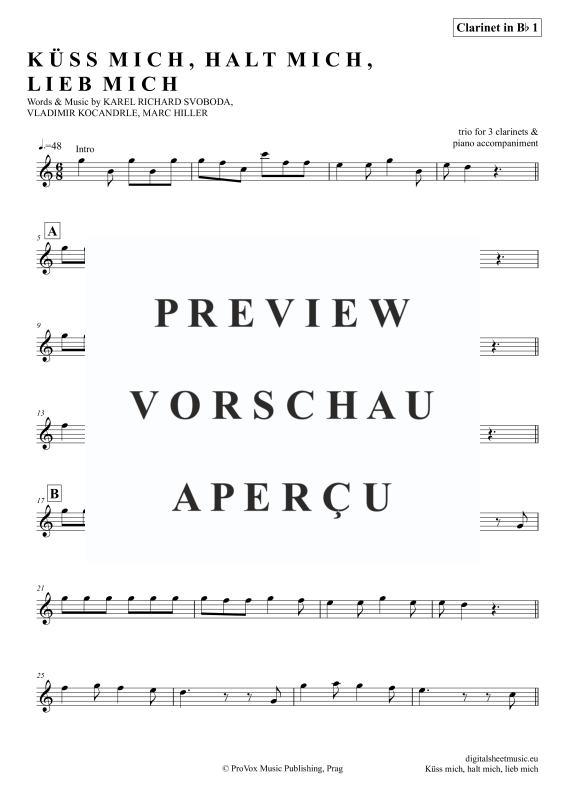 Produktgalerie: Seite 7 von 11 Küss Mich, Halt Mich, Lieb Mich, Egli, Beatrice, (Klarinetten Trio + Klavier)