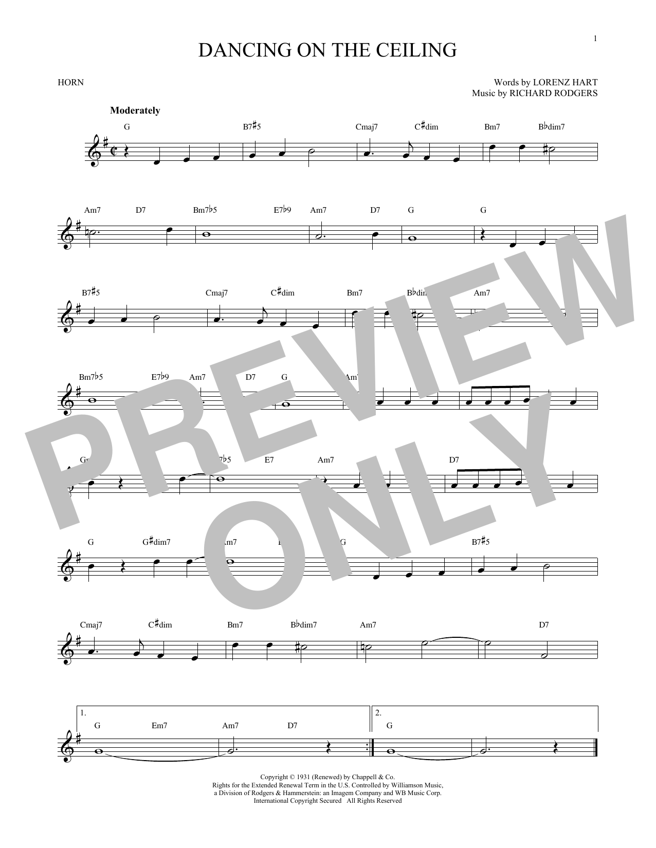 Produktgalerie: Seite 1 von 1 Dancing On The Ceiling, Rodgers & Hart, Horn