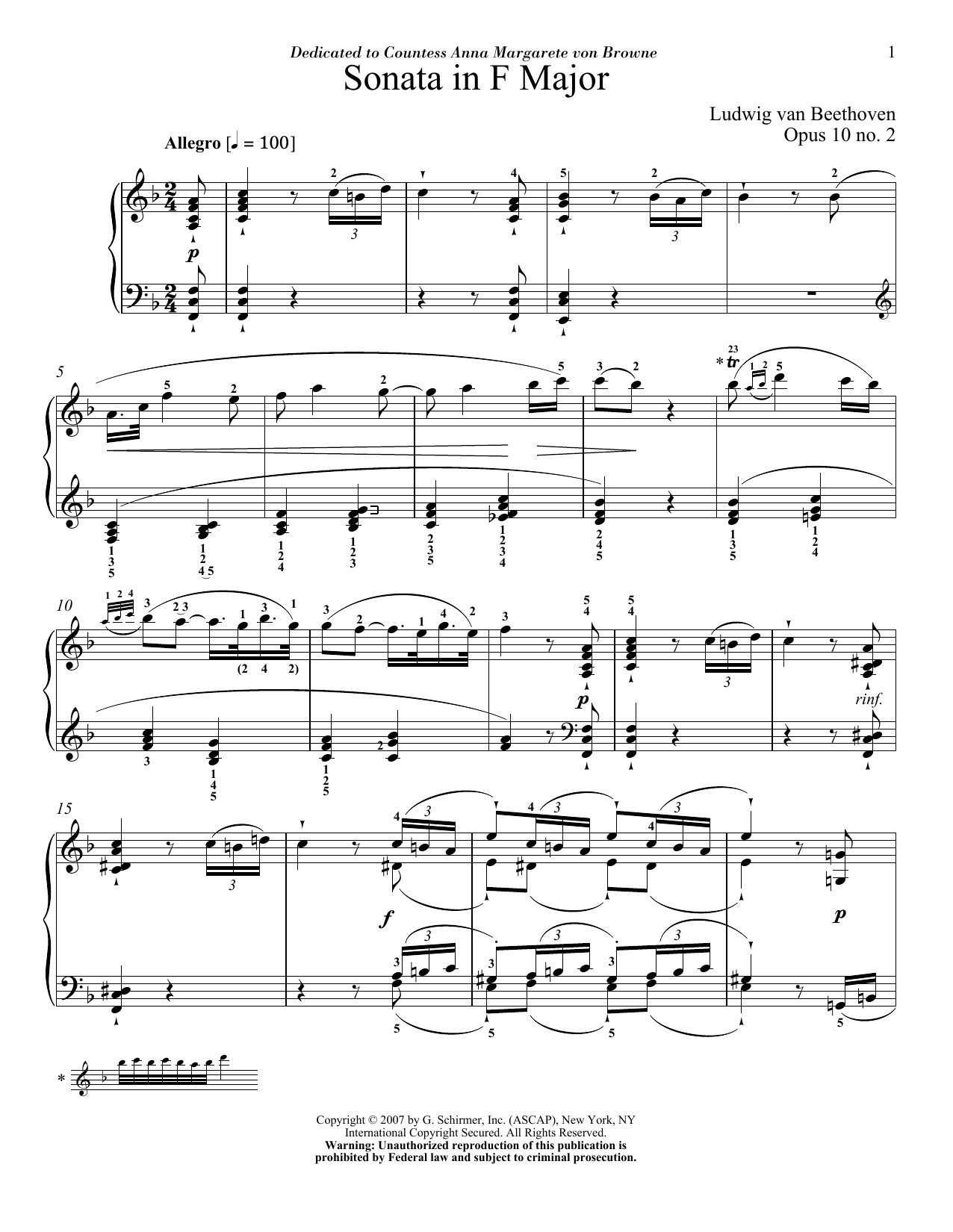 Product picture to: Piano Sonata No. 6 In F Major, Op. 10, No. 2