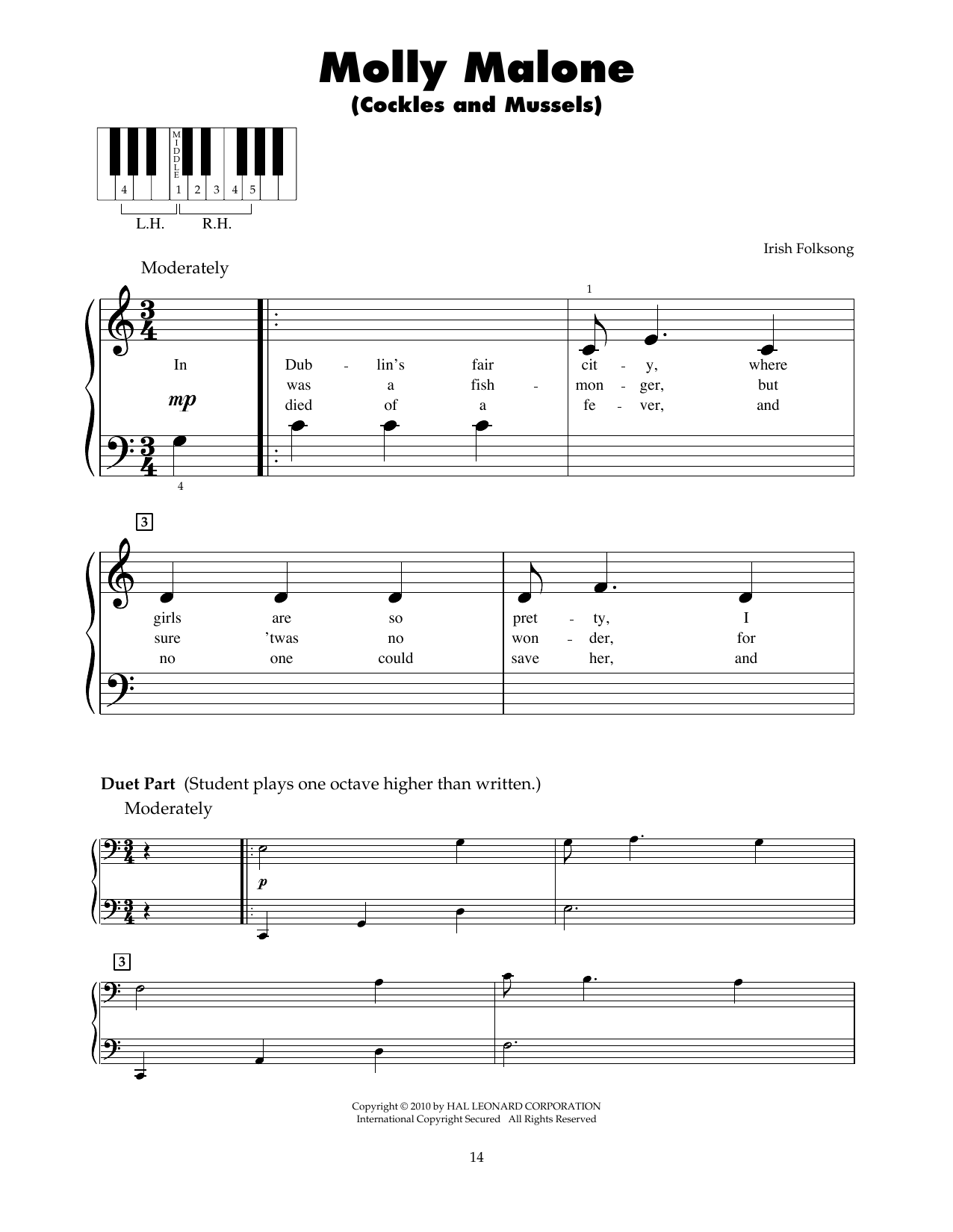 Produktgalerie: Seite 1 von 1 Molly Malone (Cockles & Mussels), Irish Folksong, Klavier