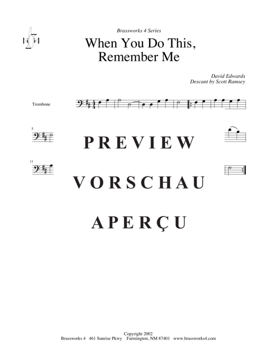Produktgalerie: Seite 9 von 9 When You Do This Remember Me, , (2xTrompete in B, Horn in F, Posaune)