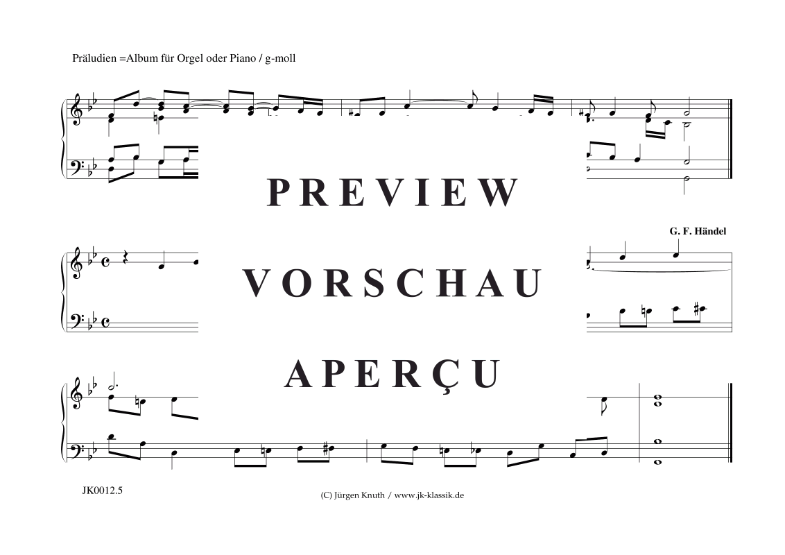 Product gallery: Page 6 of 11 Präludien G-Moll , , (organ/piano solo)