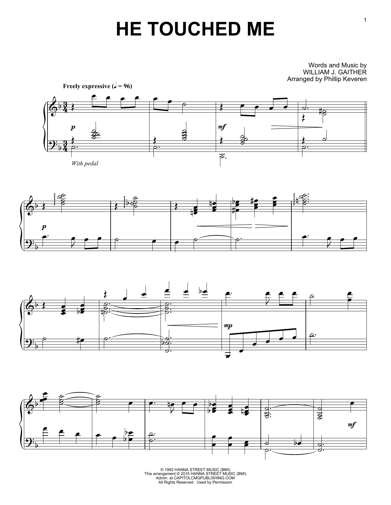 Produktbild zu: He Touched Me (arr. Phillip Keveren)