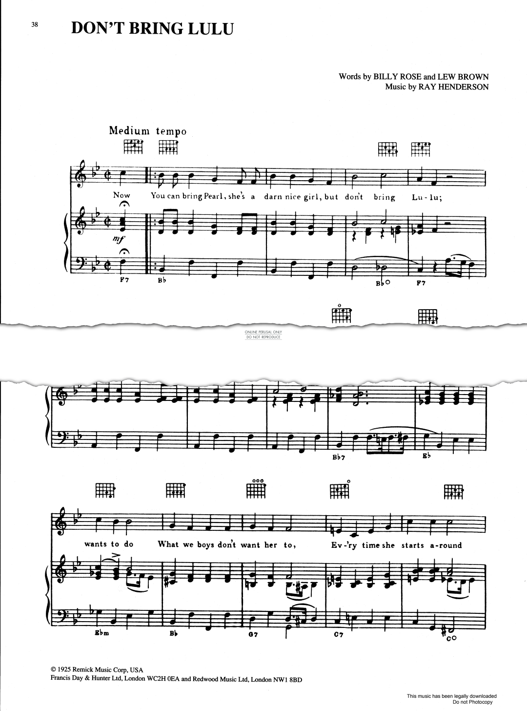 Product gallery: Page 1 of 1 Don't Bring Lulu, William Jones