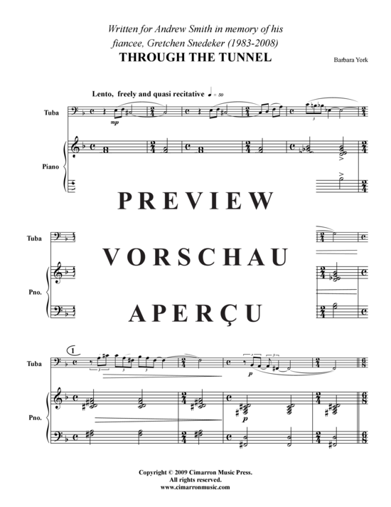 Product gallery: Page 2 of 14 Through the Tunnel , , (tuba + piano)