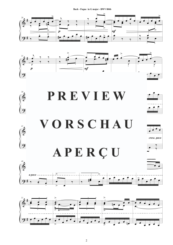 Produktgalerie: Seite 3 von 4 Fuge G-Dur BWV 884b, , Klavier Solo