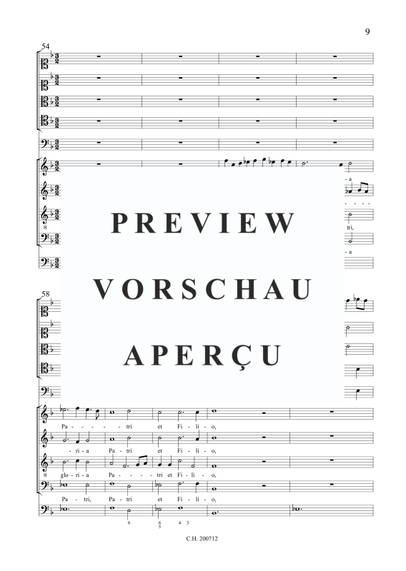 gallery: Nunc dimittis servum tuum Domine - Motette á 9, , (Gemischtes Ensemble SSTB, 4 Violen, Fagott und BC)