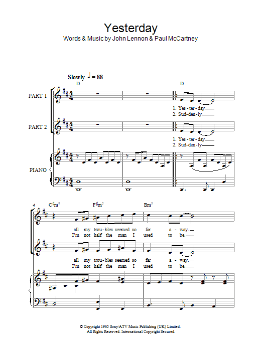 Produktgalerie: Seite 1 von 1 Yesterday (arr. Rick Hein), The Beatles, Chor