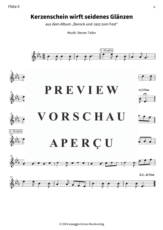 Produktgalerie: Seite 8 von 8 Kerzenschein wirft seidenes Glänzen - aus dem Album Barock und Jazz zum Fest, , (Duett Querflöte)