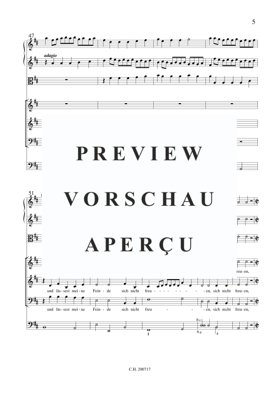 Produktgalerie: Seite 6 von 11 Ich preise dich, Herr, , Gemischtes Ensemble SAB, 2 Violinen, Viola und BC
