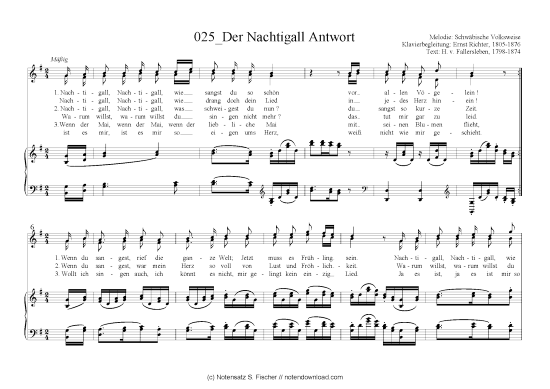 Product picture to: Der Nachtigall Antwort Schwäbische Volksweise
