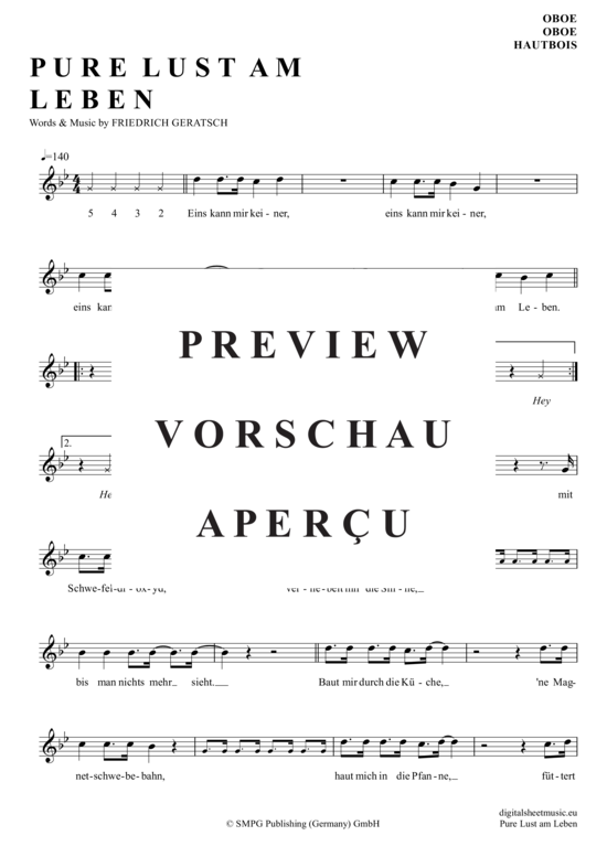 Produktgalerie: Seite 2 von 4 Pure Lust Am Leben , Geier Sturzflug, (Oboe)