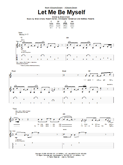 Produktgalerie: Seite 1 von 1 Let Me Be Myself, 3 Doors Down, Gitarre
