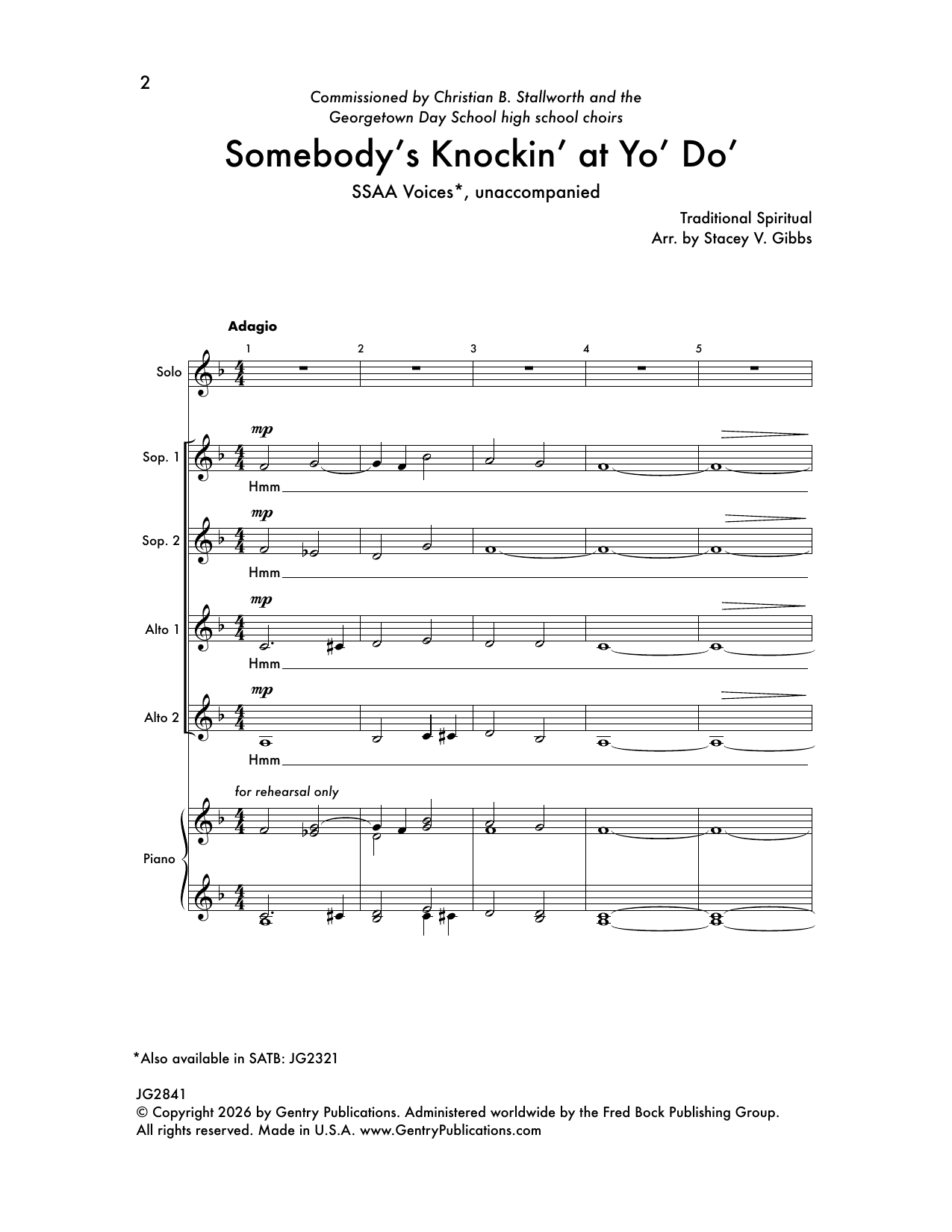 Produktgalerie: Seite 1 von 1 Somebody's Knockin' at Yo' Do', Stacey V. Gibbs, Chor