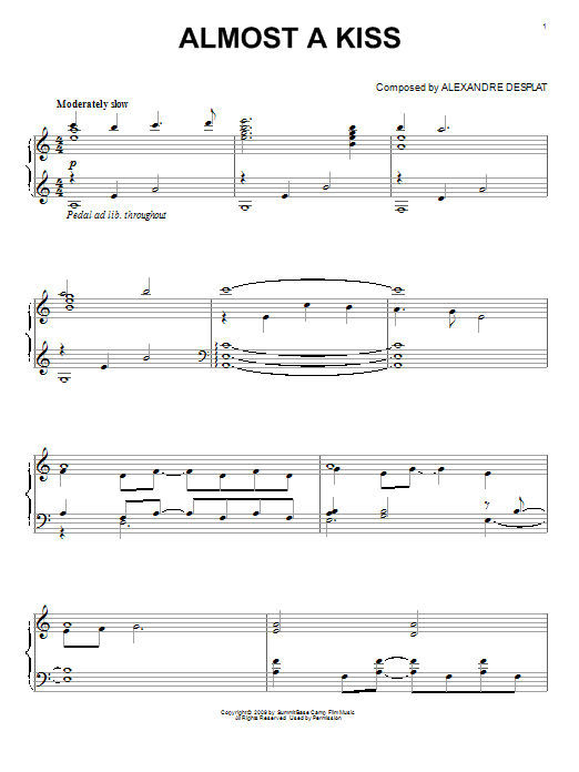 Product gallery: Page 1 of 1 Almost A Kiss (from The Twilight Saga: New Moon), Alexandre Desplat